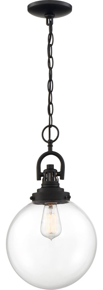 Skyloft -1 Light Pendant - with Clear Glass - Aged Bronze Finish