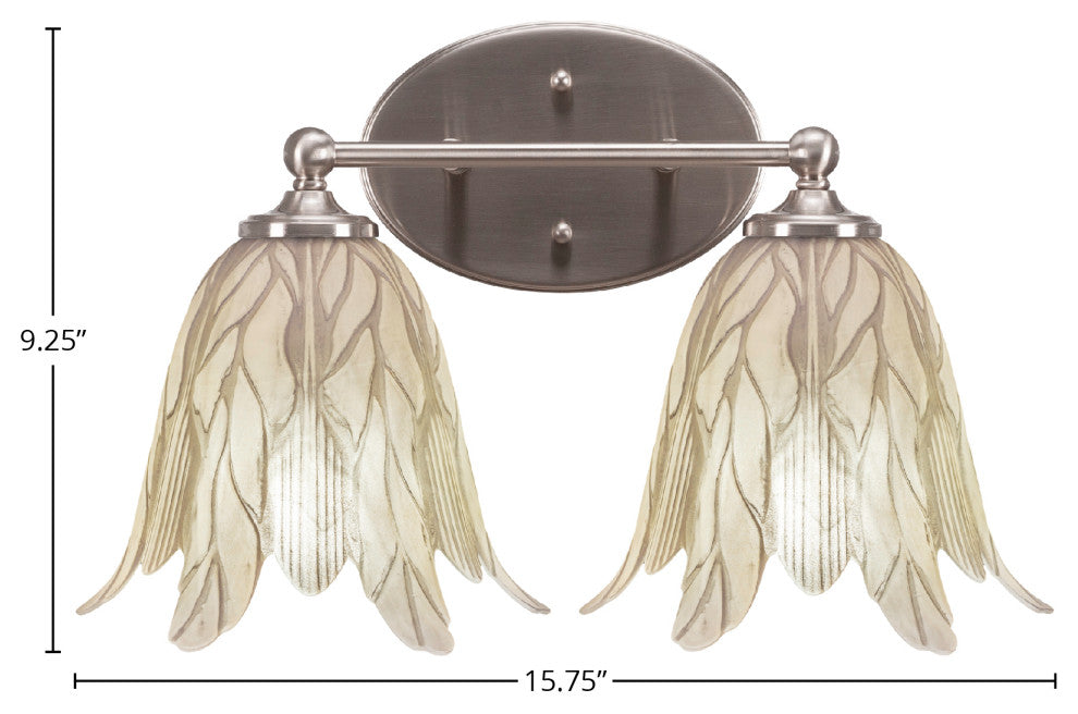 Capri 2-Light Bath Bar, Brushed Nickel/Vanilla Leaf