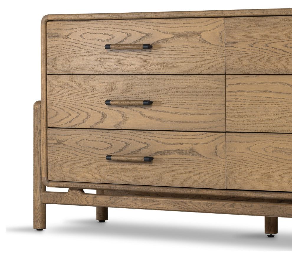 Caroline 6 Drawer Dresser-Smoked Oak