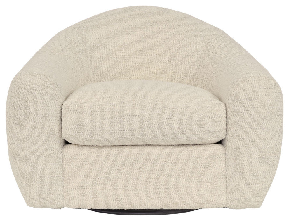 Molly Upholstered Swivel Accent Chair in Pearl