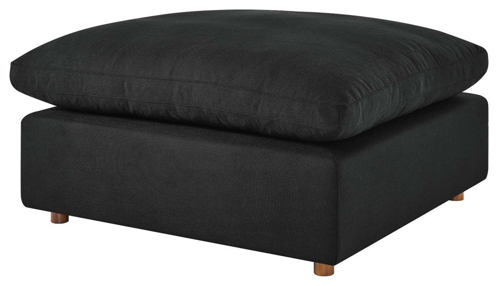 Ottoman Accent Chair, Black, Fabric, Modern, Lounge Cafe Hotel Hospitality