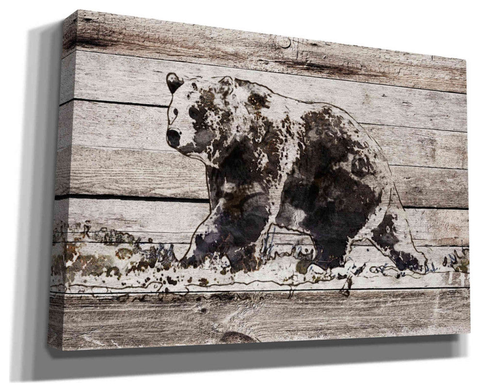 Epic Graffiti 'Black Bear 1' by Irena Orlov, Giclee Canvas Wall Art, 60"x40"