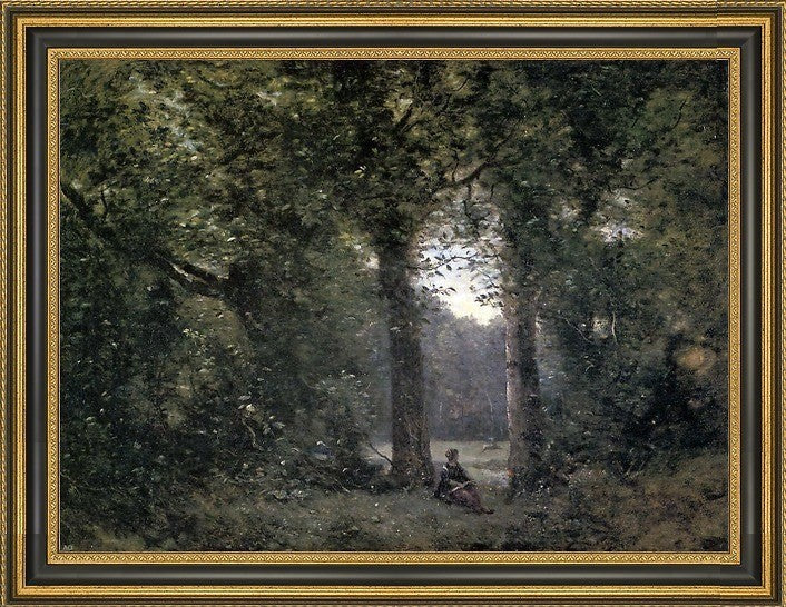 Jean-Baptiste-Camille Corot Souvenir of Ville d'Avray Framed Canvas, 18"x24"