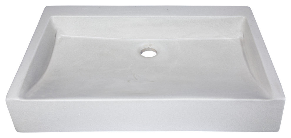 Eden Bath EB_N006LG Rectangular Sloped Concrete Vessel Sink - Light Gray