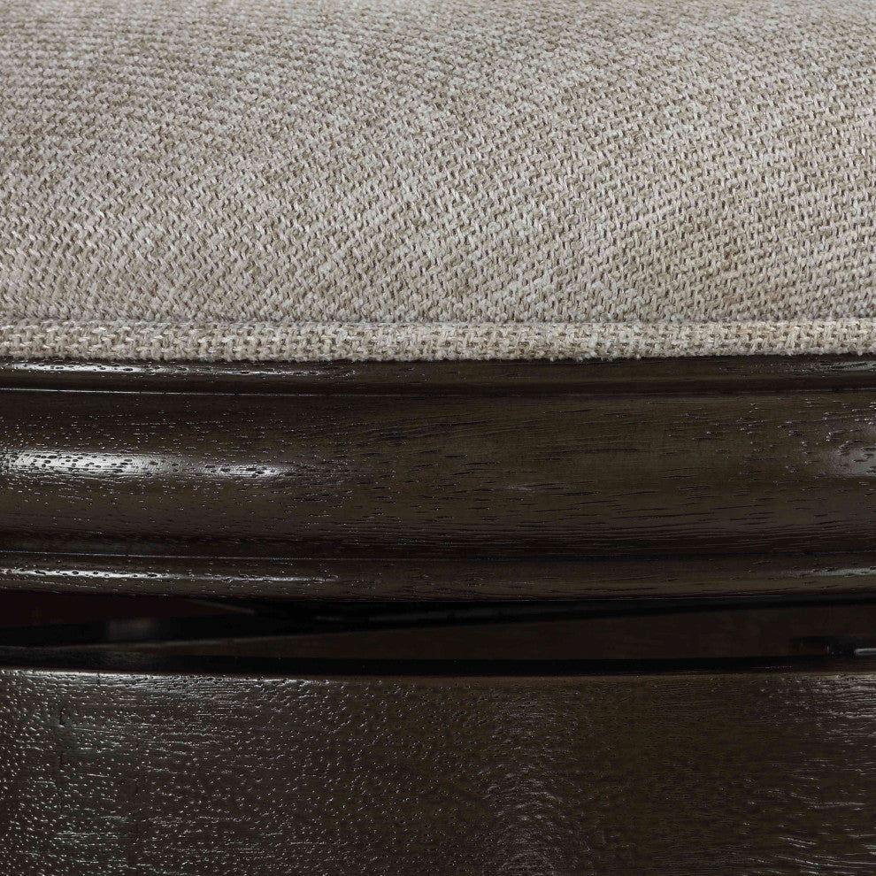 Clyffe Backless Swivel Counter Stool, Solid Wood, 24" Gray Fabric
