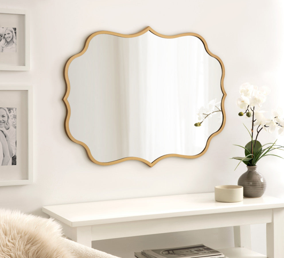 Higby Framed Wall Mirror, Gold 24x31