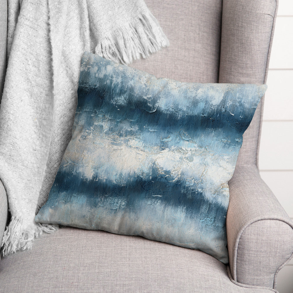 Painterly Abstract Waves 18x18 Spun Poly Pillow