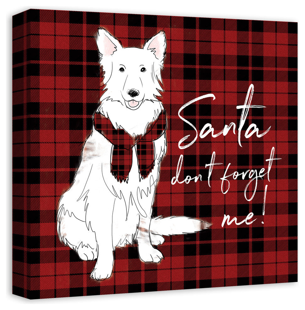Santa Don't Forget Me Canvas Wall Art, 16"x16"