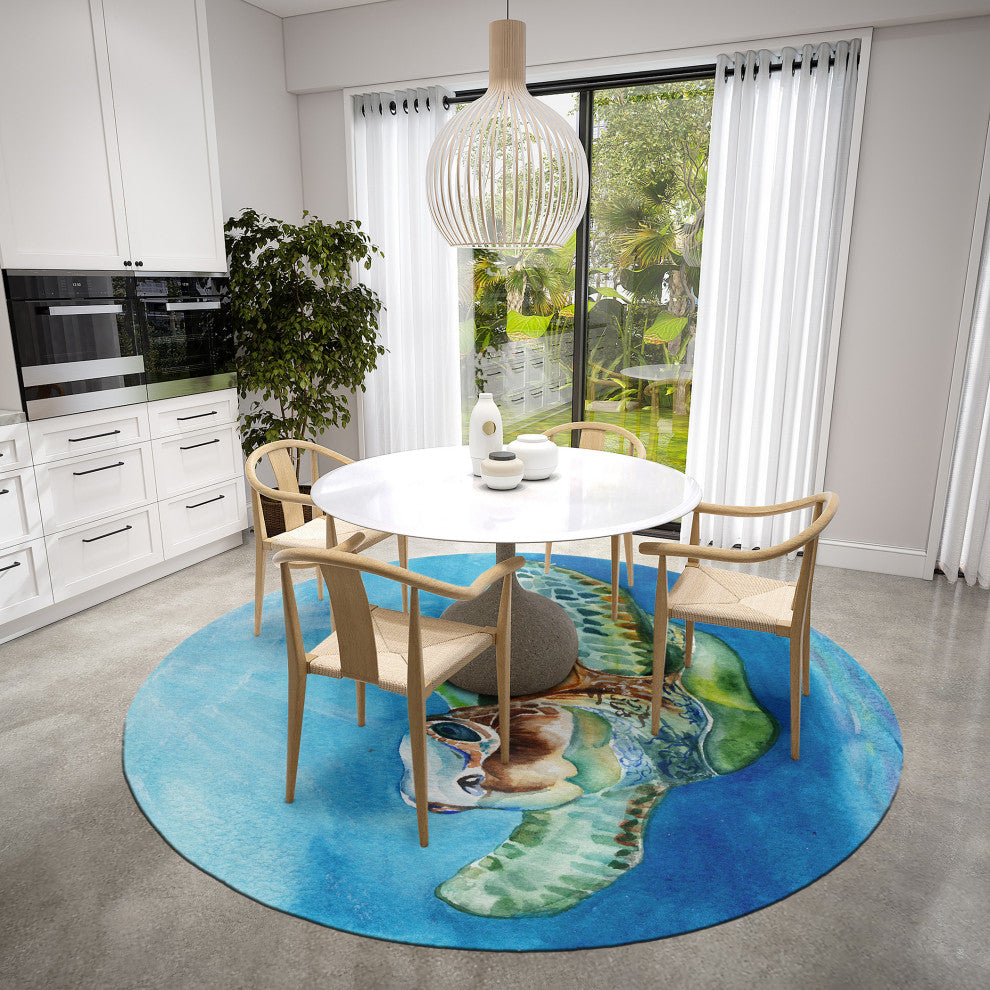 Indoor/Outdoor Harbor HA3 Ocean Machine Washable 8' x 8' Round Rug