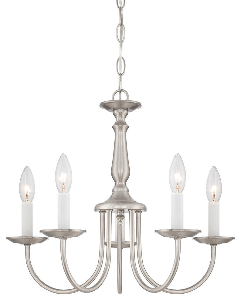 5 Light - 18" Chandelier With Candlesticks