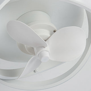 12.5-inch Modern White Small LED Flush Mount Ceiling Fan