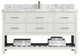 Parker 60 Single Sink Bathroom Vanity in White 2" Carrara Marble
