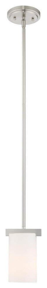 Livex Astoria 1 Light 5" Pendant, Brushed Nickel