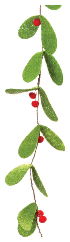 Fabric Mistletoe String Garland, Set of 2