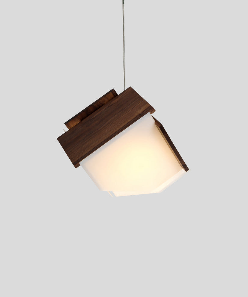 Mica L 1-Light Pendant, Wood: Oiled Walnut, Led