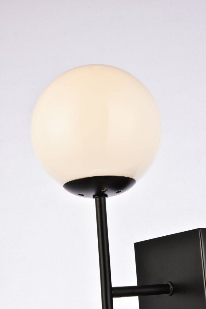 Noah 2-Light Black and White Glass Wall Sconce