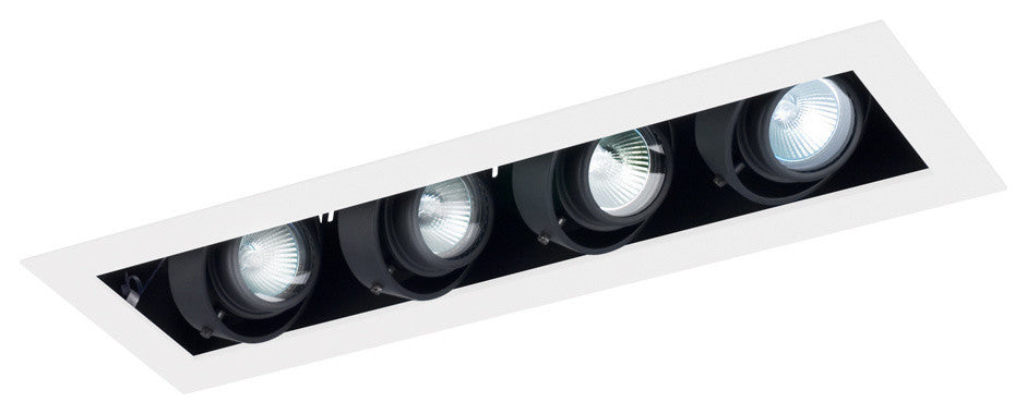 4-Light Linear Remodel, White Trim, Black Gimbal, Black