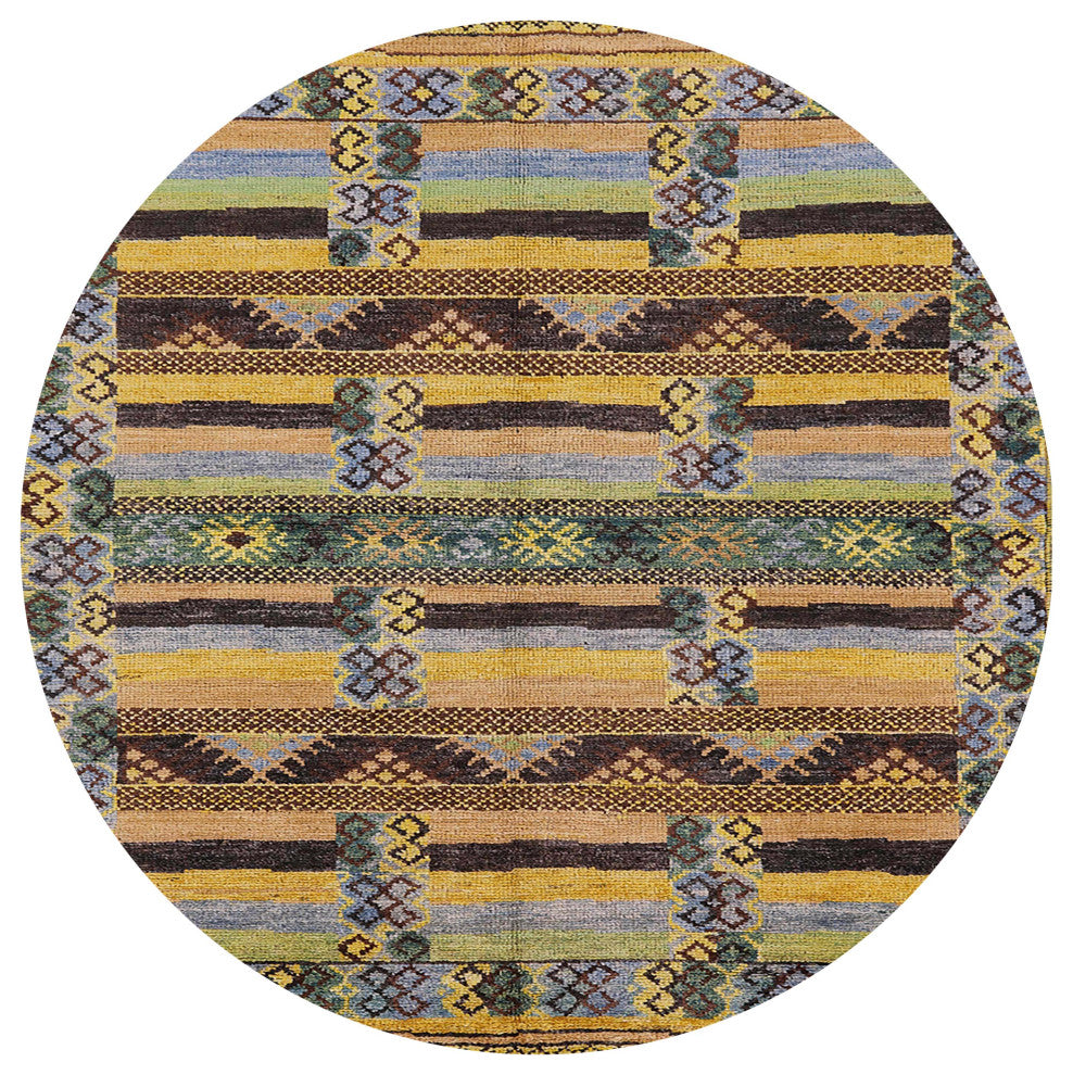 Ahgly Company Indoor Round Mid-Century Modern Area Rugs, 4' Round