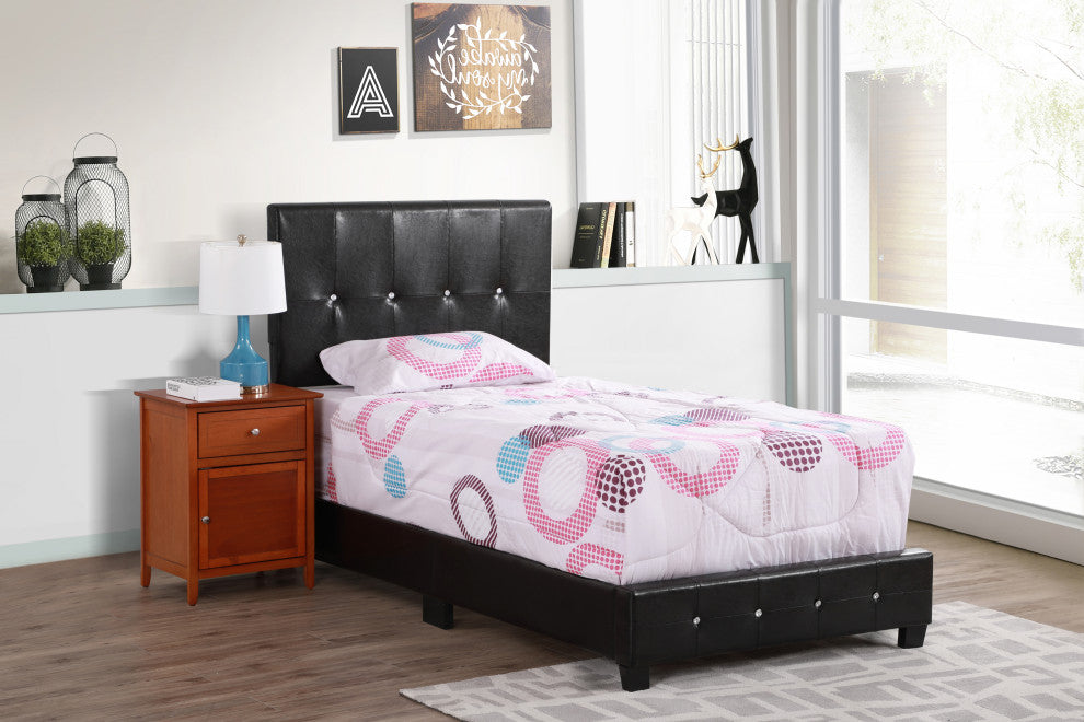 Bed, Black, Twin