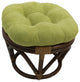 18" Round Solid Micro Suede Tufted Footstool Cushion, Mojito Lime
