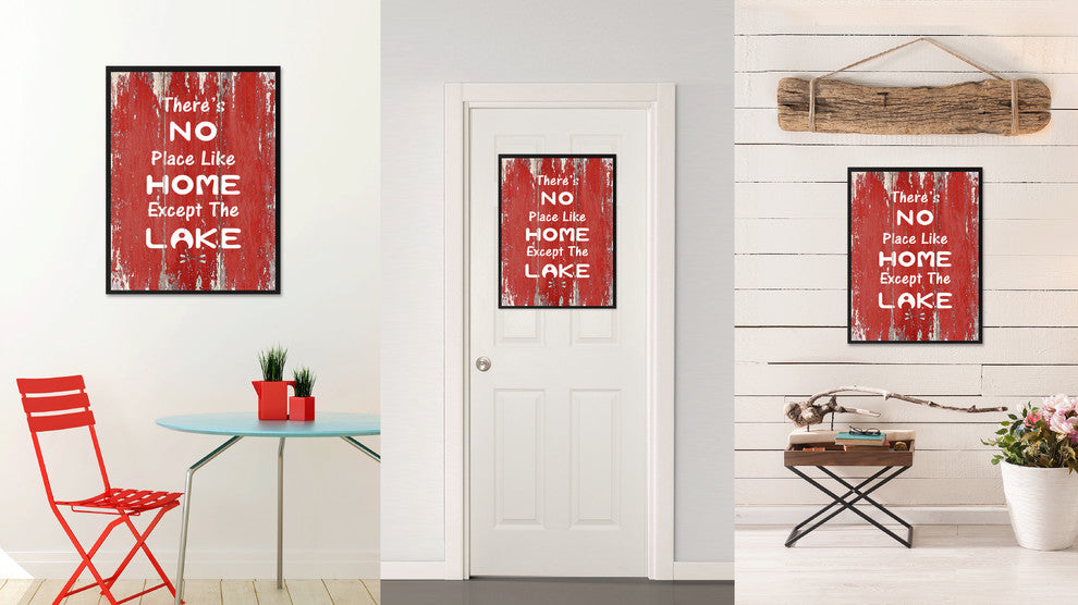 No Place Like Home Except The Lake Inspirational, Canvas, Picture Frame, 13"X17"