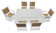 LuXeo Tuscany Woven Rattan Dining Set, White, 7-Piece