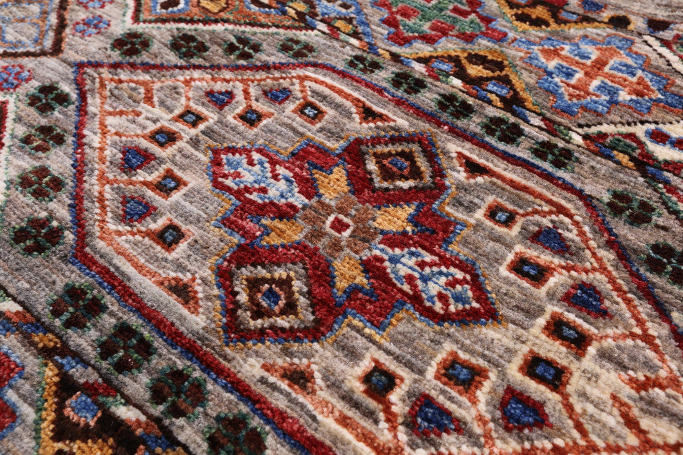 4' 0" X 5' 10" Super Kazak Khorjin Handmade Rug Q9636