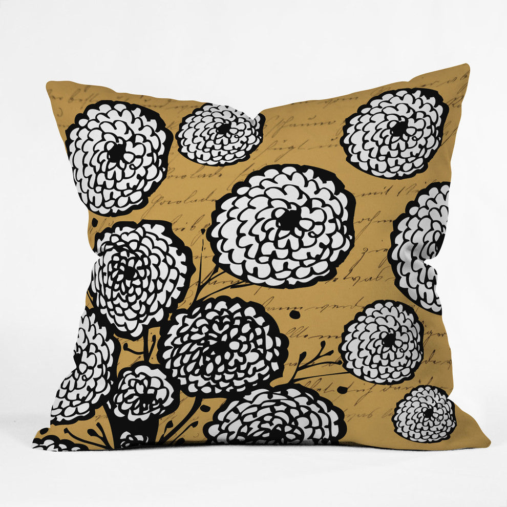 Deny Designs Julia Da Rocha Flowery Letter Outdoor Throw Pillow