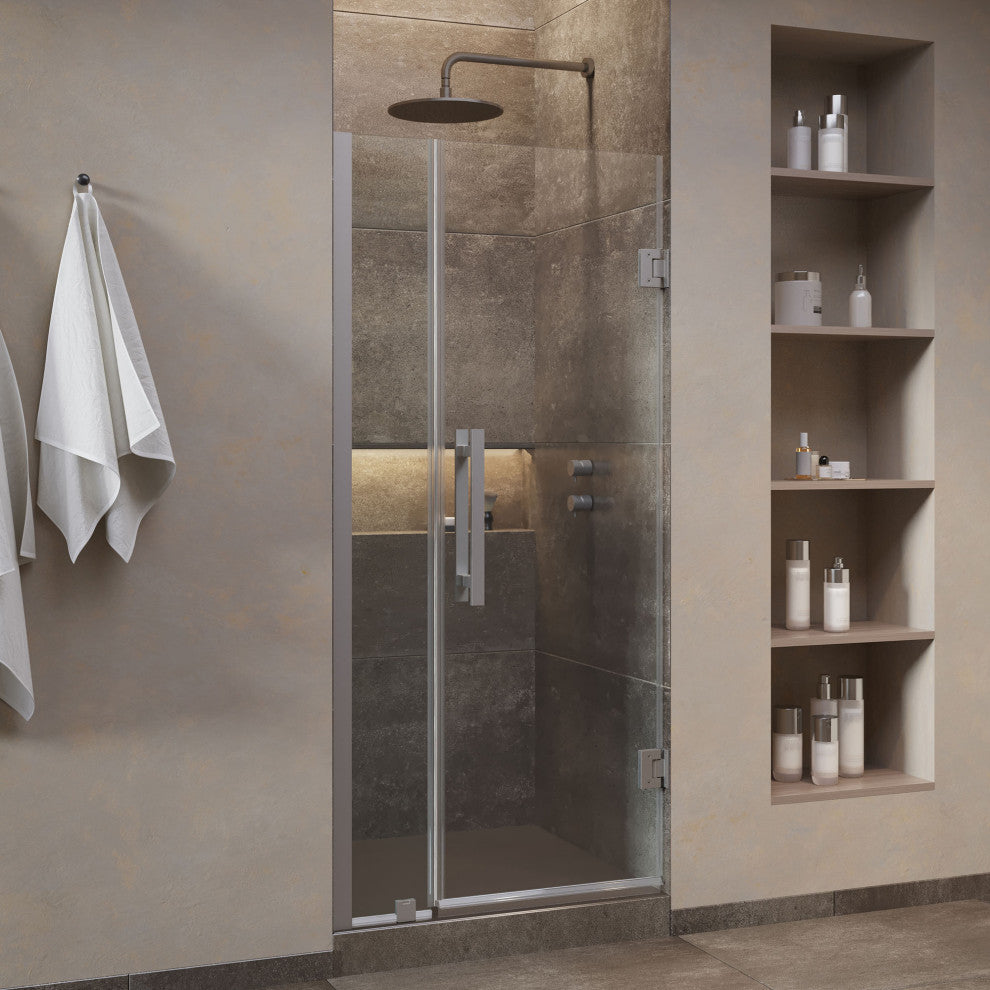 Panama 33 7/8-35 1/16"Wx72"H Alcove Hinge Shower Door Satin Nickel