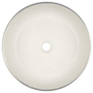 Bliss Bathroom Sink, Silver/White