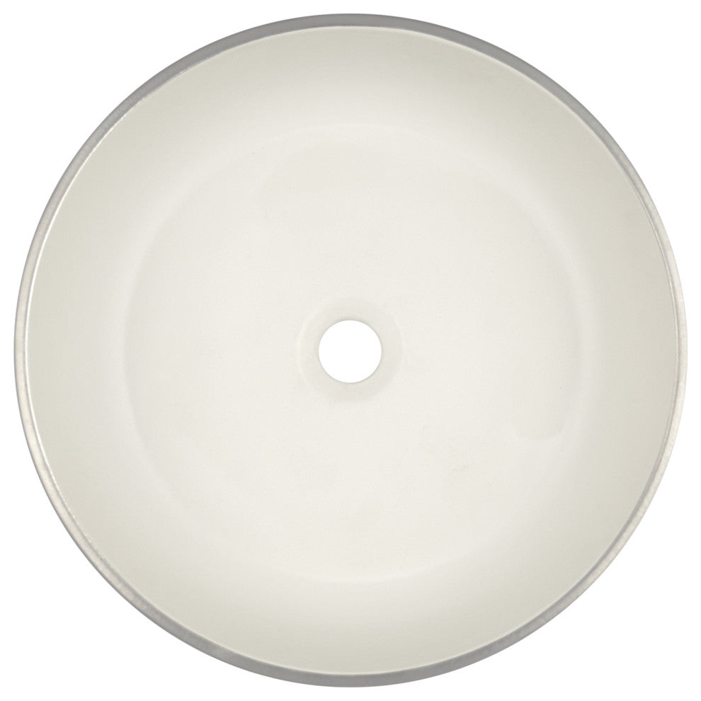Bliss Bathroom Sink, Silver/White