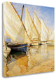 30" Fleet of Boats With Open White Sails Giclee Wrap Canvas Wall Art