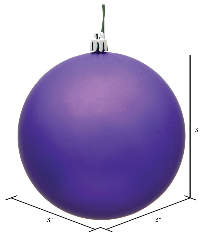 Vickerman 3" Purple Matte Ball Ornament, 12 per Bag