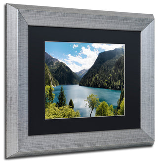 Philippe Hugonnard 'Long Lake' Art, Silver Frame, Black Matte, 14"x11"