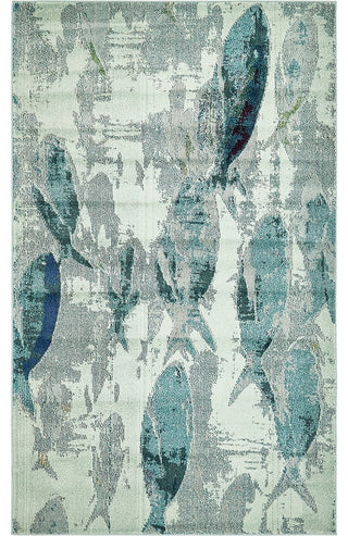 Unique Loom Light Blue Marooned Positano 5'x8' Area Rug