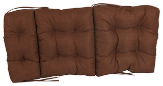 20"X42" Spun Polyester Solid Outdoor Tufted Chair Cushion, Cocoa
