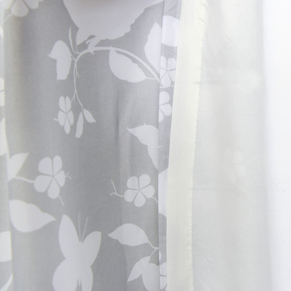 Birdsong 2-Piece Curtain Set, Gray, 60"x84"