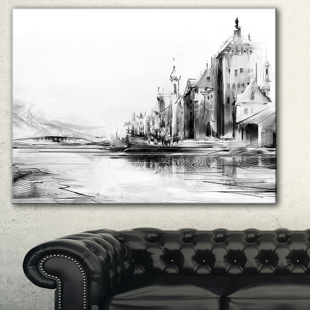 "Zurich in Afternoon Sunlight" Cityscape Canvas Print, 40"x20"
