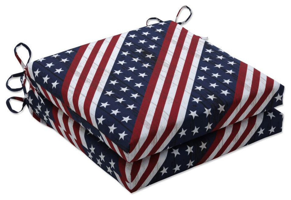Major Americana Squared Corners Seat Cushion 20x20x3, Set of 2