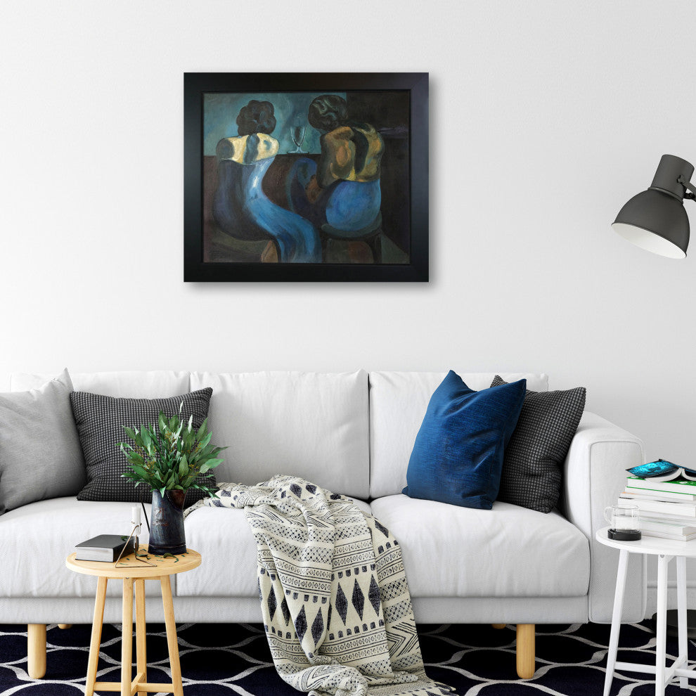 La Pastiche Prostitutes at a Bar with New Age Black Frame, 24.75" x 28.75"