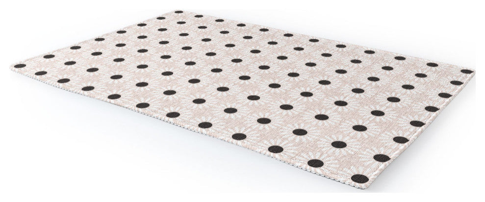 Schatzi Brown Retro Jumbo Daisy Neutral Area Rug