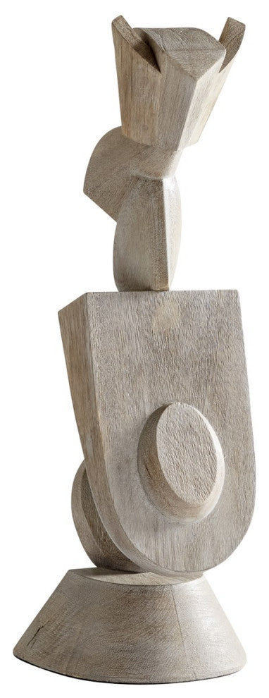 Cyan Medium Protector Sculpture 11295, Weathered Gray