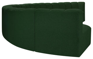 Arc Boucle Fabric Upholstered 8-Pc. Inward Curved Modular Sectional, Green