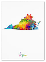 "Virginia Map" Canvas Art by Michael Tompsett