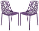 LeisureMod DC23PU2 Modern Devon Aluminum Chair, Set of 2