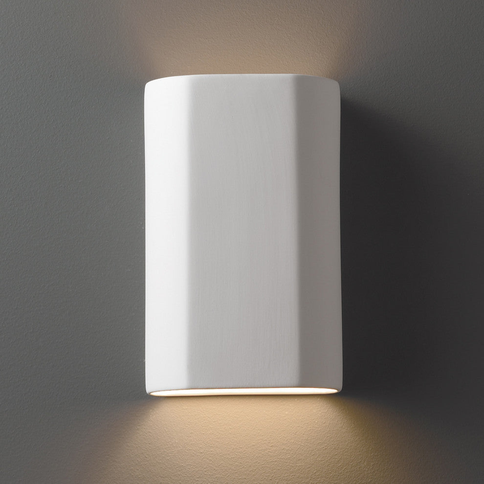 Ambiance ADA Outdoor Ceramic Flat Cylinder Wall Sconce, Bisque, LED