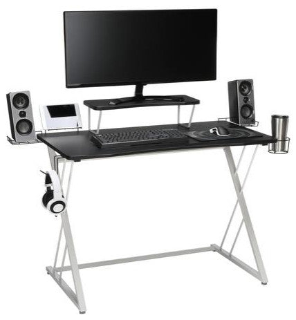 55" Gaming Computer Desk, 35" Monitor Shelf, Z-Base, ESS-1101