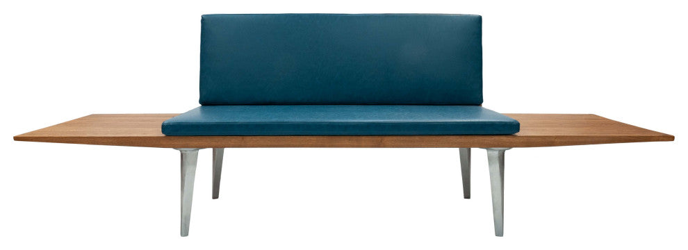 Solid Chestnut Wood Sofa with Sand Cast Aluminium Legs 31"x102"x36"