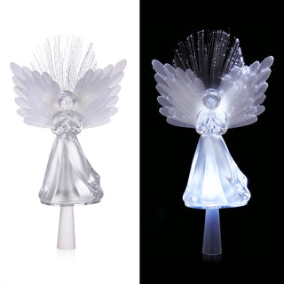 Angel Tree Topper with Fiber Optic Wings and LED Lights