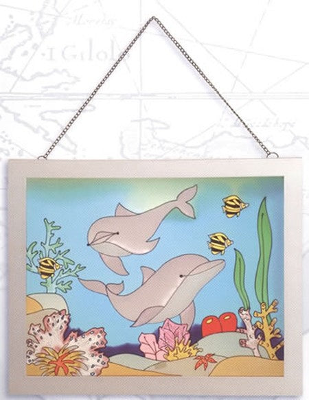 Dolphins Stained Glass